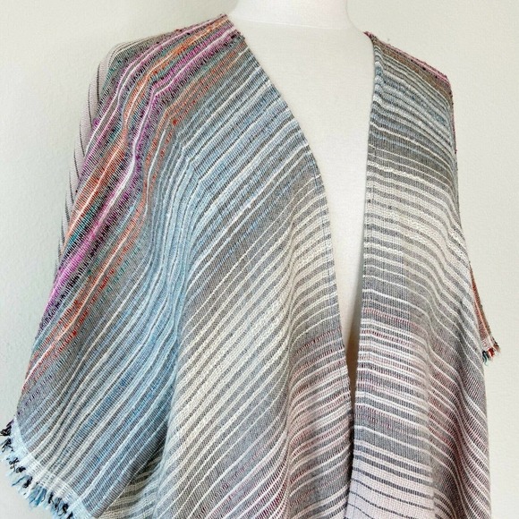 Cejon Frayed Hem Kimono Sz One Size - Picture 2 of 7